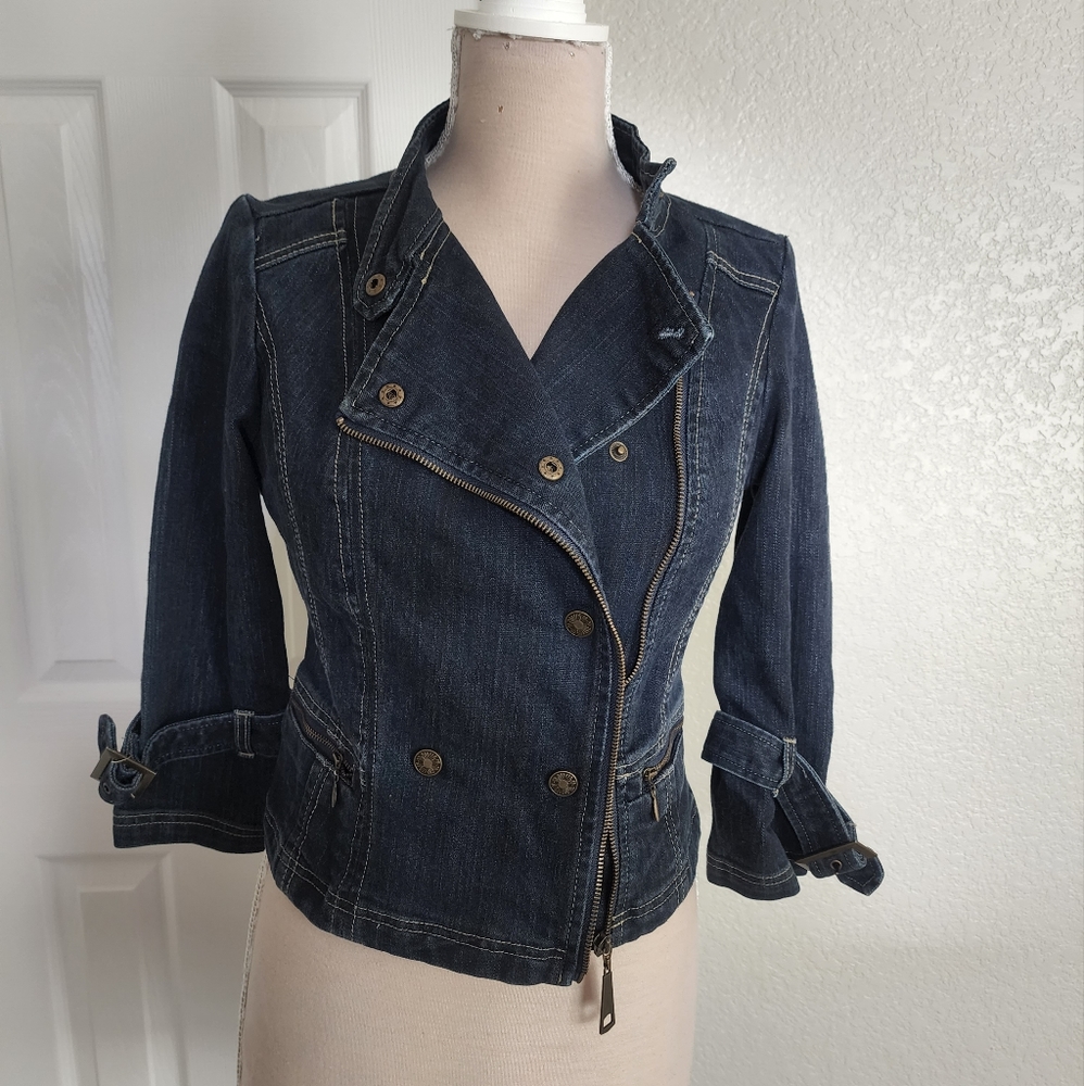 Dark Denim Crop Jacket